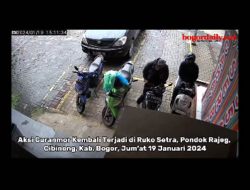 Pelaku Curanmor di Pondok Rajeg Cibinong Terekam CCTV Viral