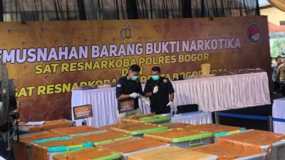 Polda Jabar Musnahkan 1 Ton Narkoba di Polres Bogor
